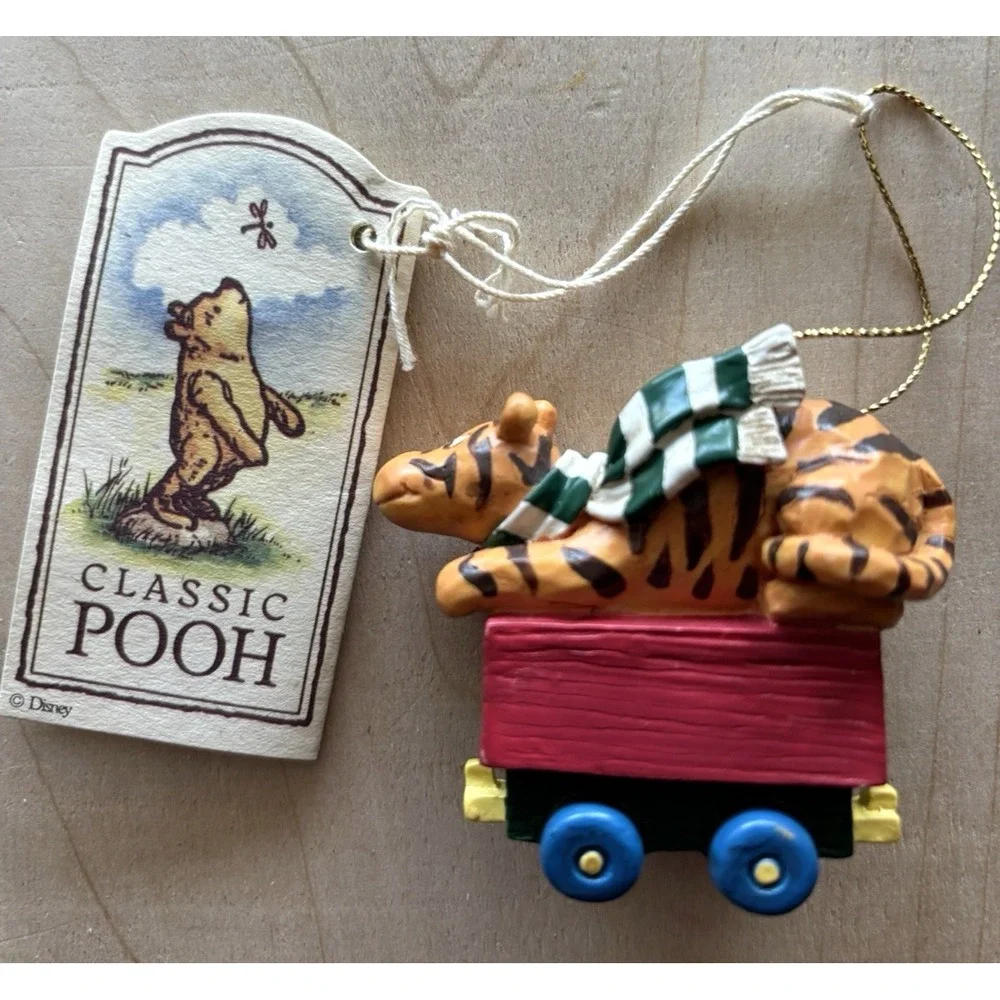Midwest Classic Pooh Christmas Ornament Tigger on Train Car Vintage Disney Tags